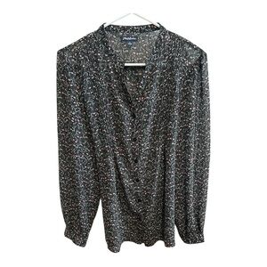 Flag & Anthem Floral Print whimsygoth feminine Blouse size L